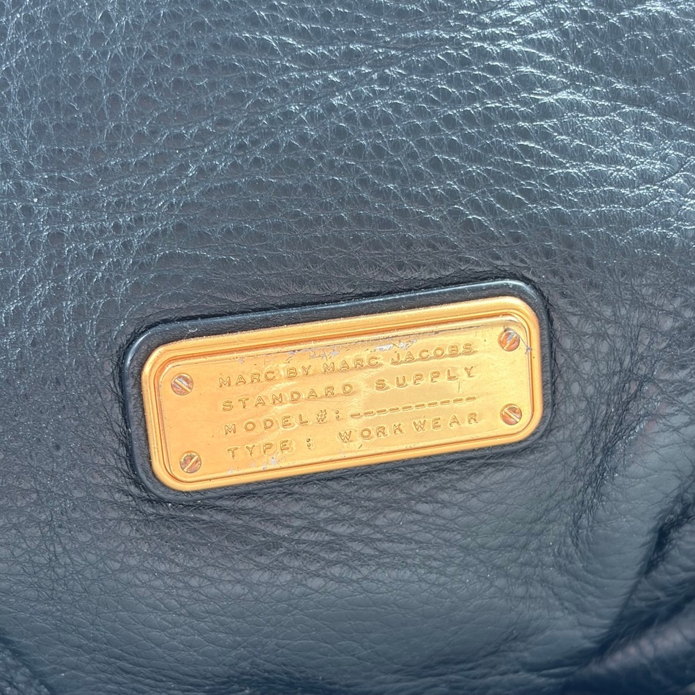 Marc Jacobs Q Fran Satchel Large Classic Black Pebbled Leather Workwear Bag Gold - Picture 3 of 9